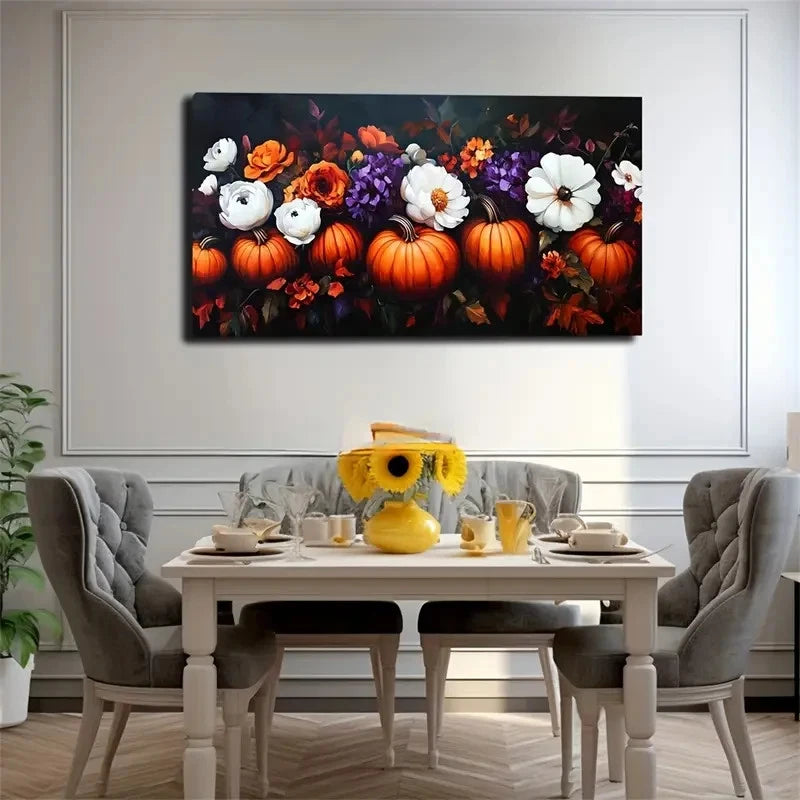 White Large Flower Orange Rose Wall Art Canvas Office Home Room Framed 120x60cm