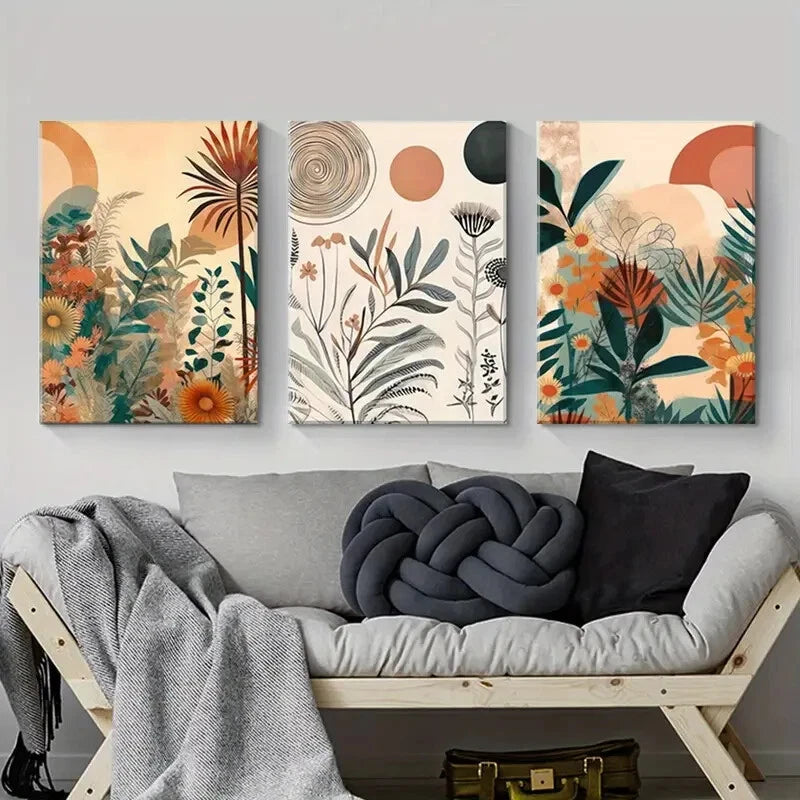 3pcs Medieval Modern Neutral Minimalist Perfect Wall Art Set Canvas Framed 40x60cm - High Quality Print 100% Australian Made Wall Canvas Ready to Hang - Bella Home Decor