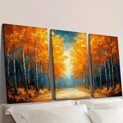 3pcs Original Golden Tree Land GT   Wall Art Set Canvas Framed 60x90cm - High Quality Print 100% Australian Made Wall Canvas Ready to Hang