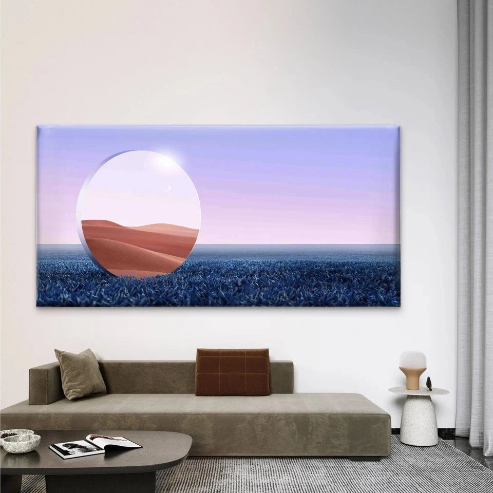 Blue Grassy Field Sandy Desert Wall Art Canvas Office Home Room Framed 120x60cm Wall Art Canvas Office Home Room Framed 120x60cm
