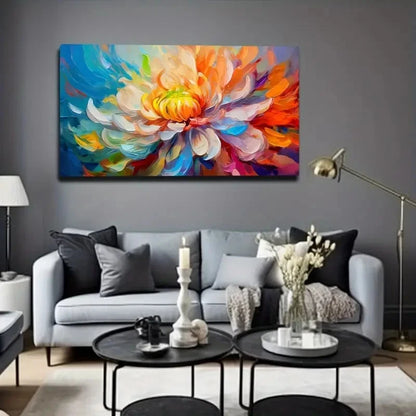 Colorful Abstract Flower Design Wall Art Canvas Office Home Room Framed 120x60cm