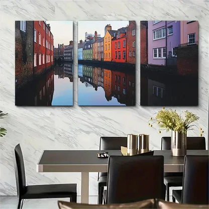 3pcs Modern Norwich Cityscape England Perfect Wall Art Canvas Unframed - High Quality Print 100% Australian Made Wall Canvas