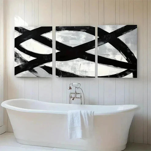 3pcs Bold Brushstroke Minimalist Modern Perfect Wall Art Canvas Unframed - High Quality Print 100% Australian Made Wall Canvas