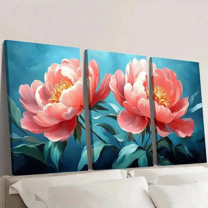 3pcs Vibrant Floral Nature-Inspired TU  Wall Art Set Canvas Framed 60x90cm - High Quality Print 100% Australian Made Wall Canvas Ready to Hang - Bella Home Decor
