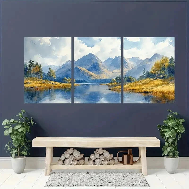3pcs Highland Landscape Nature Décor Perfect Wall Art Set Canvas Framed 40x60cm - High Quality Print 100% Australian Made Wall Canvas Ready to Hang - Bella Home Decor