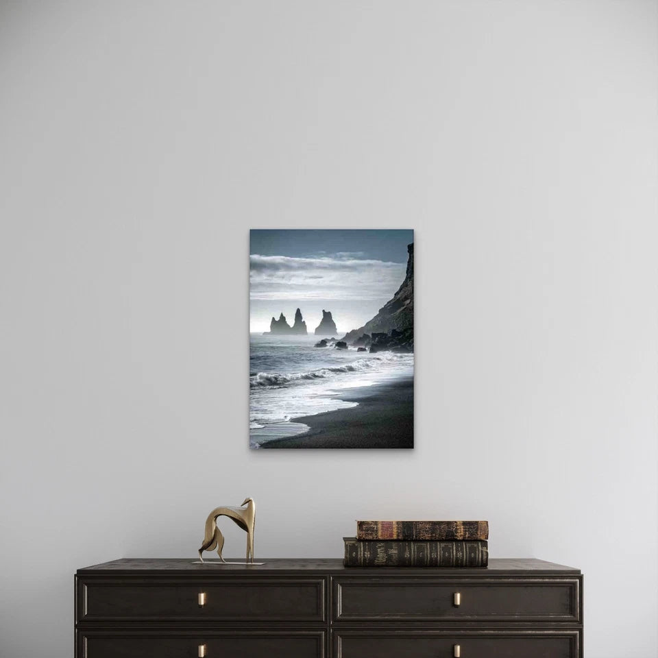 Iceland'S Black Sand Metal Print Ready to Hang
