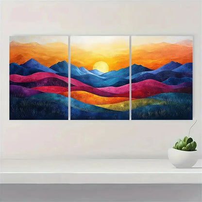 3pcs DustinWay Abstract Landscape  DS   Wall Art Set Canvas Framed 60x90cm - High Quality Print 100% Australian Made Wall Canvas Ready to Hang - Bella Home Decor