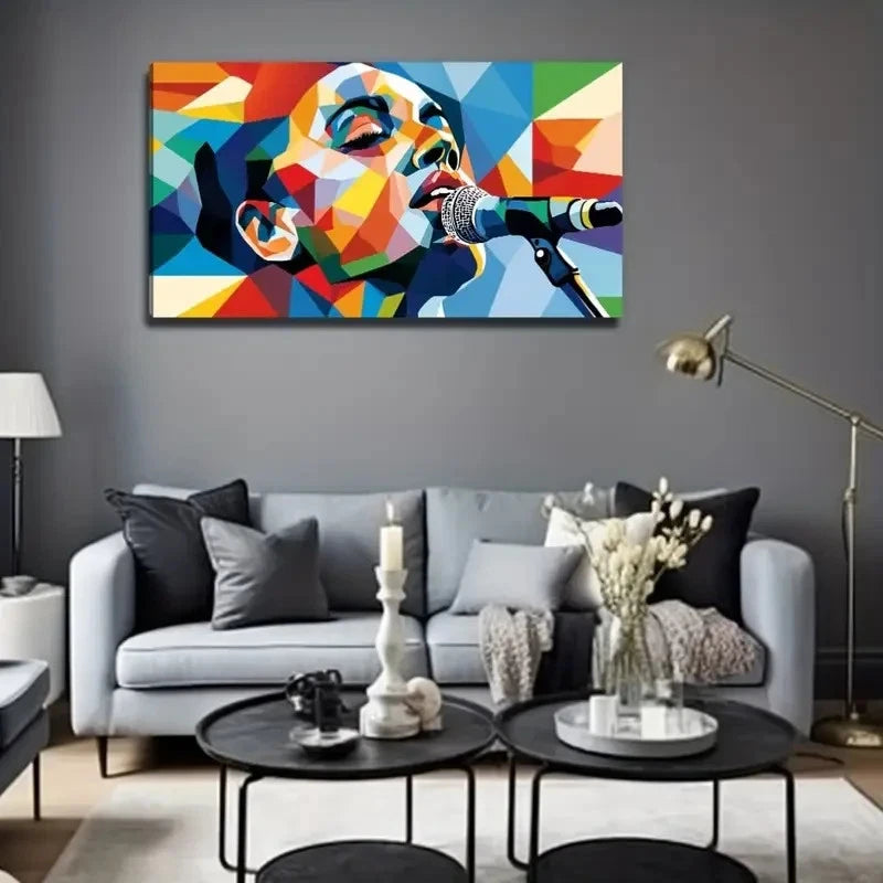 Singing Woman Suitable Wall Art Canvas Office Home Room Framed 120x60cm