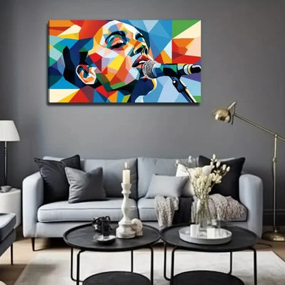 Singing Woman Suitable Wall Art Canvas Office Home Room Framed 120x60cm