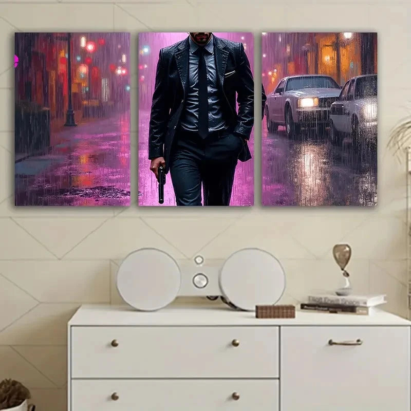 3pcs Man In Suit And Tie Wall Art Set Canvas Framed 60x90cm - High Quality Print 100% Australian Made Wall Canvas Ready to Hang