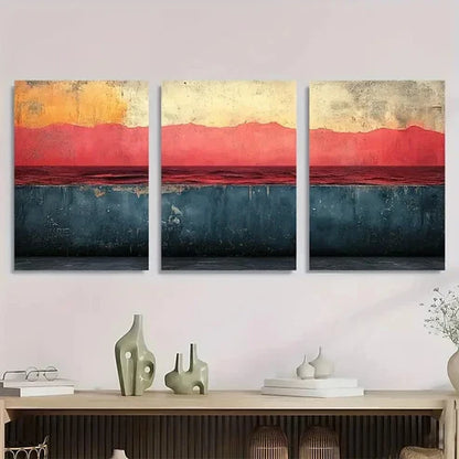 3pcs Dustin Way Abstract Illustration Wall Art Set Canvas Unframed - High Quality Print 100% Australian Made Wall Canvas - Bella Home Decor