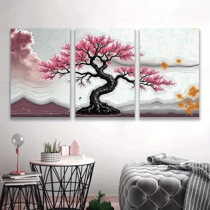 3pcs Painting of Bonsai Tree  Wall Art Set Canvas Framed 40x60cm - High Quality Print 100% Australian Made Wall Canvas Ready to Hang