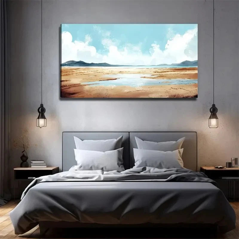 Open Beach Suitable Wall Art Canvas Office Home Room Framed 120x60cm