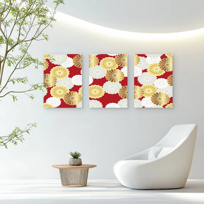 3pcs Ancient Patterns In A Modern Style Wall Art Set Canvas Framed 40x60cm - High Quality Print 100% Australian Made Wall Canvas Ready to Hang - Bella Home Decor