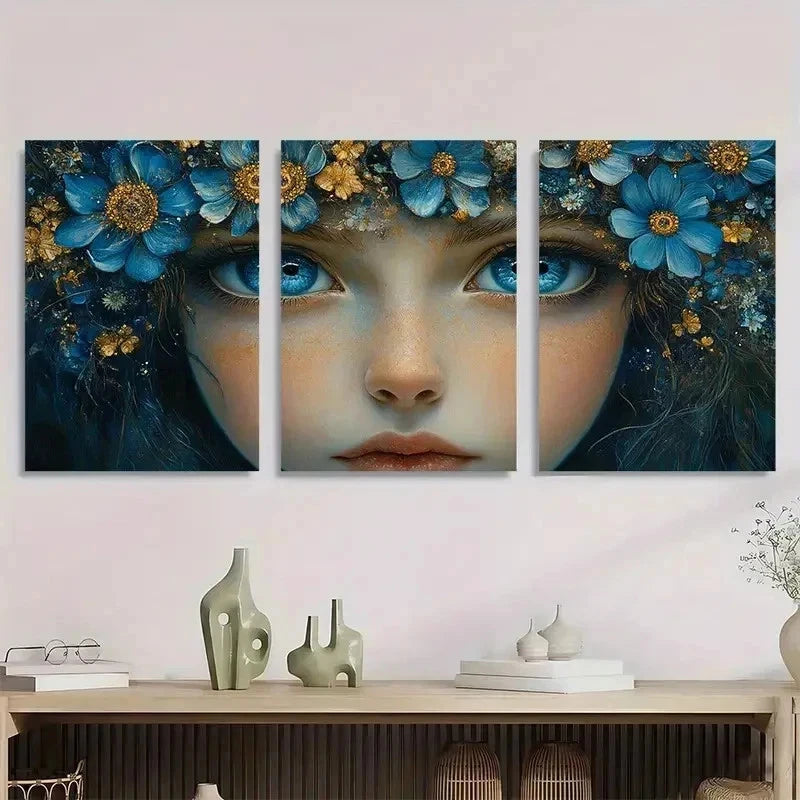 3pcs The Clairvoyant Fine Whimsical Perfect Wall Art Set Canvas Framed 60x90cm - High Quality Print 100% Australian Made Wall Canvas Ready to Hang