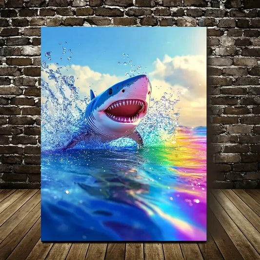 Sunny Savannah with Rainbow Reflections 40x60cm Metal Print Ready to Hang - Bella Home Decor