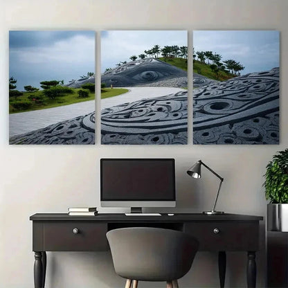 3pcs South Korea Decor Suwon Nature Perfect Wall Art Set Canvas Framed 50x70cm - High Quality Print 100% Australian Made Wall Canvas Ready to Hang