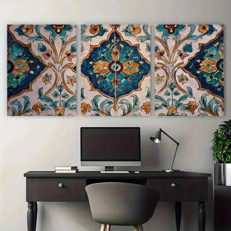 3pcs Vintage Pakistani Street Poster Perfect Wall Art Set Canvas Framed 50x70cm - High Quality Print 100% Australian Made Wall Canvas Ready to Hang