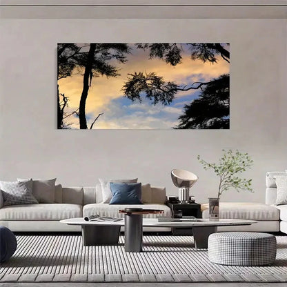 Sunset Tree Landscape Forest Wall Art Canvas Office Home Room Framed 120x60cm - Bella Home Decor