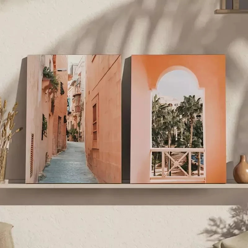 Moroccan Marrakech Travel Scenes - Framed 50x75cm - High Quality Print 100% Australian Made Wall Canvas Ready to Hang