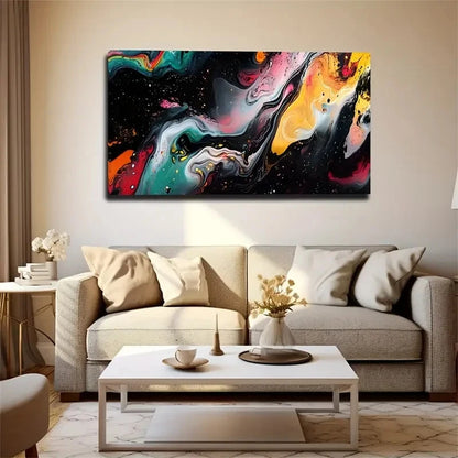 Abstract Vibrant Interwoven Wall Art Canvas Office Home Room Framed 120x60cm