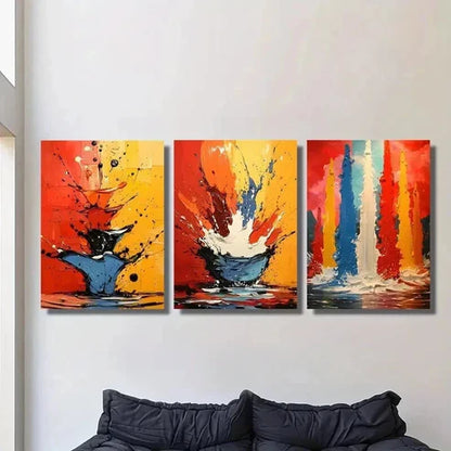 3pcs Abstract Color Oil Painting Texture Wall Art Canvas Unframed - High Quality Print 100% Australian Made Wall Canvas - Bella Home Decor