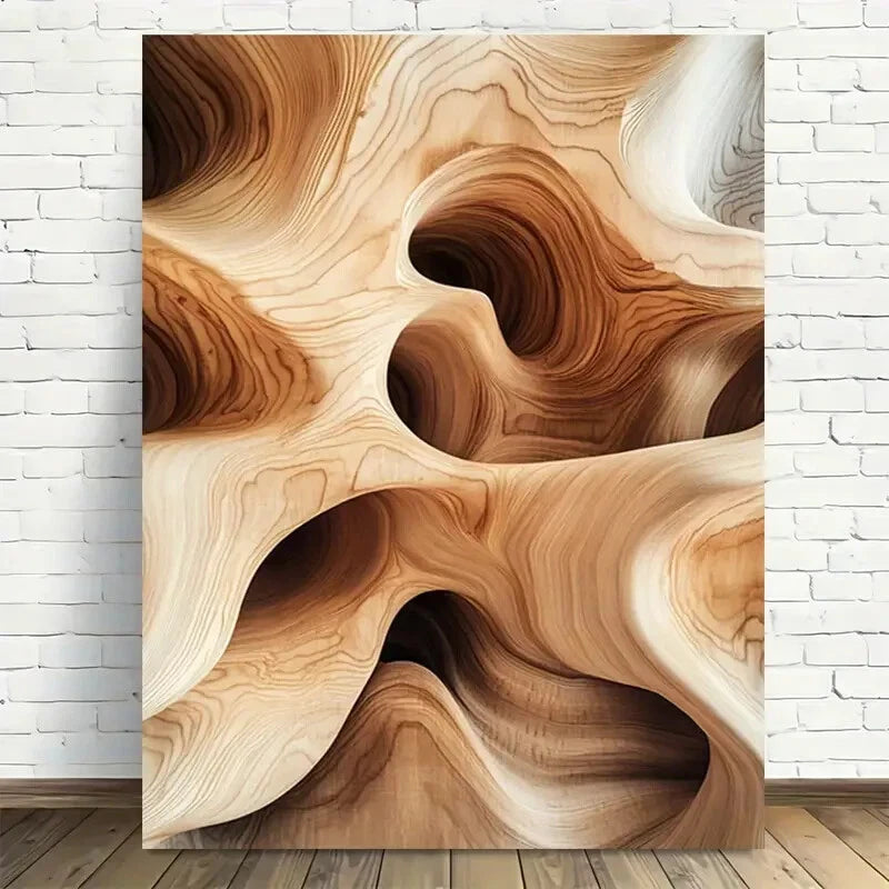 Beautiful Abstract Wood Grain Modern Painting 40x60cm Metal Print Ready to Hang - Bella Home Decor
