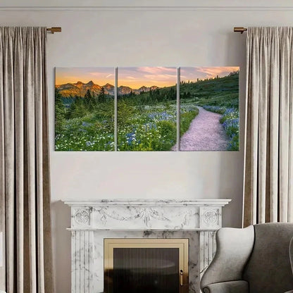3pcs Vibrant Nature Landscape Art with Sunset Wall Art Set Canvas Framed 50x70cm - High Quality Print 100% Australian Made Wall Canvas Ready to Hang - Bella Home Decor