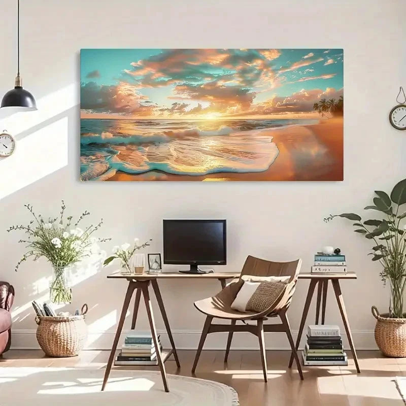 Classic Retro Contemporary Wall Art Canvas Office Home Room Framed 120x60cm