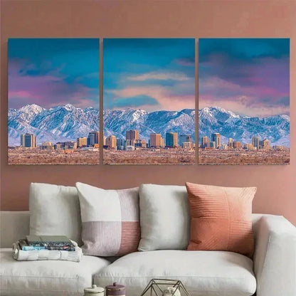 3pcs West Valley City Utah Travel Perfect Wall Art Set Canvas Framed 60x90cm - High Quality Print 100% Australian Made Wall Canvas Ready to Hang