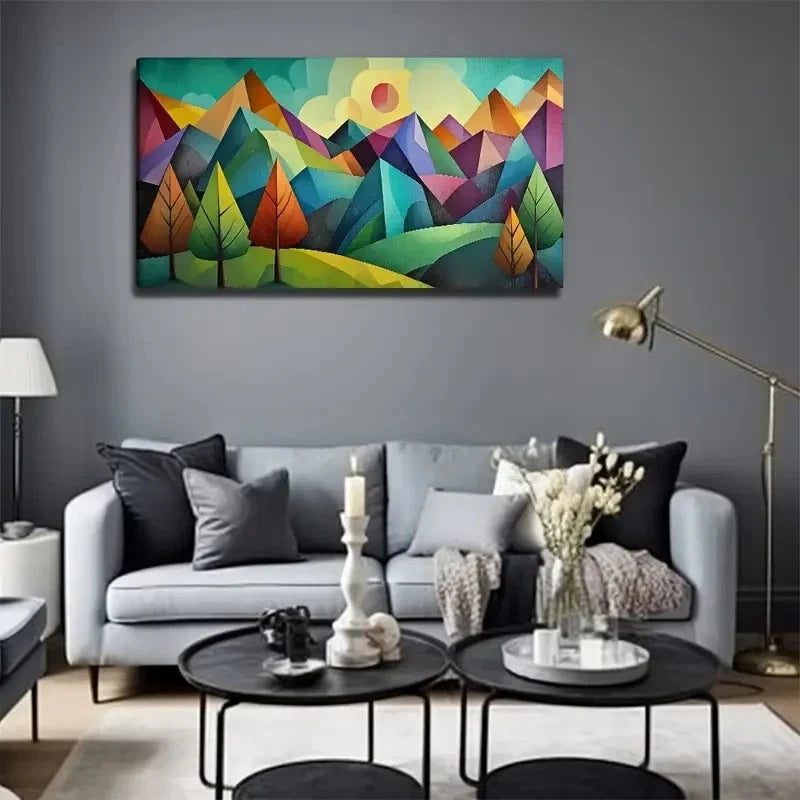 Large Abstract Woods Wall Art Canvas Office Home Room Framed 120x60cm