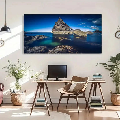 Nature Ocean Rock Landscape Wall Art Canvas Office Home Room Framed 120x60cm