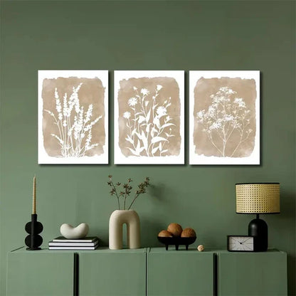 3pcs Rustic Floral , Botanical   Wall Art Set Canvas Unframed - High Quality Print 100% Australian Made Wall Canvas