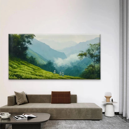 Chinese Tea Plantation Wall Art Canvas Office Home Room Framed 120x60cm