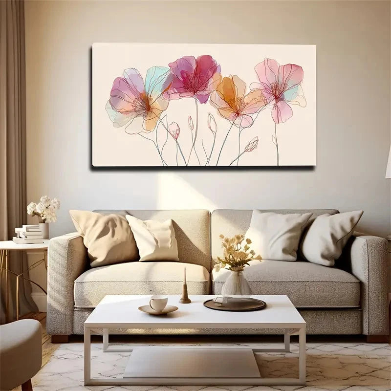 Easy Peel & Stick Adhesive Wall Art Canvas Office Home Room Framed 120x60cm