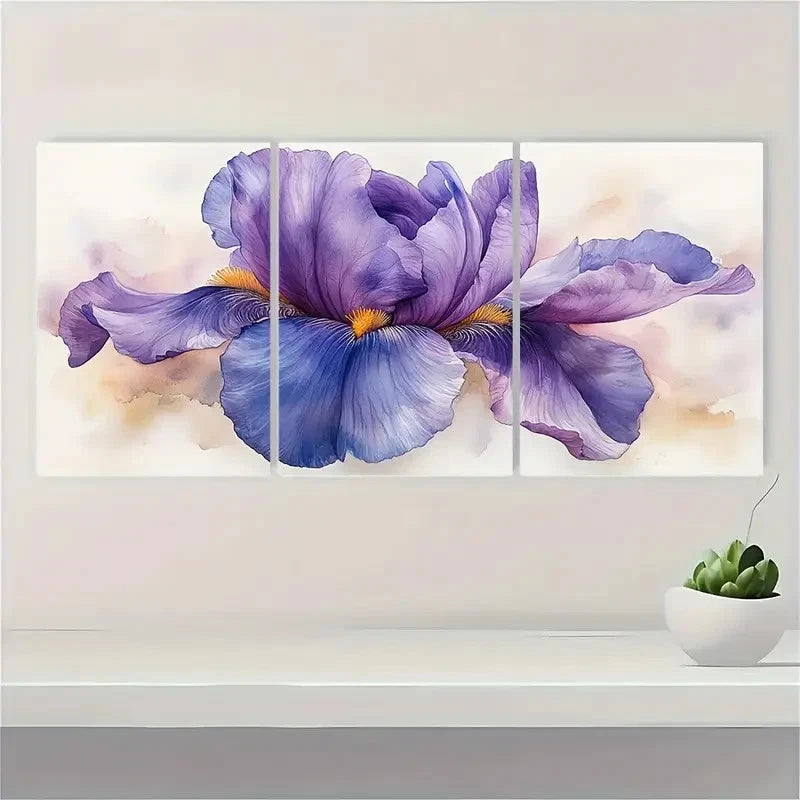 3pcs Floral Watercolor Flower Neutral Perfect Wall Art Set Canvas Framed 40x60cm - High Quality Print 100% Australian Made Wall Canvas Ready to Hang