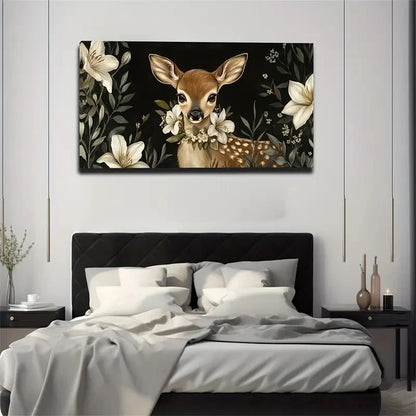Featuring A Deer And White Wall Art Canvas Office Home Room Framed 120x60cm