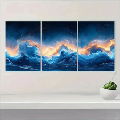 3pcs Multicolor Art ACRYLIC  ER     Wall Art Set Canvas Framed 40x60cm - High Quality Print 100% Australian Made Wall Canvas Ready to Hang