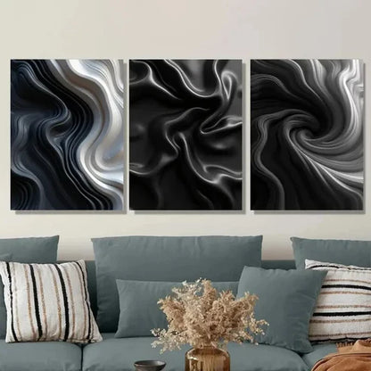 3pcs Modern Abstract Black and White Stylish Wall Art Set Wall Art Canvas Unframed – High Quality Print 100% Australian Made Wall Canvas