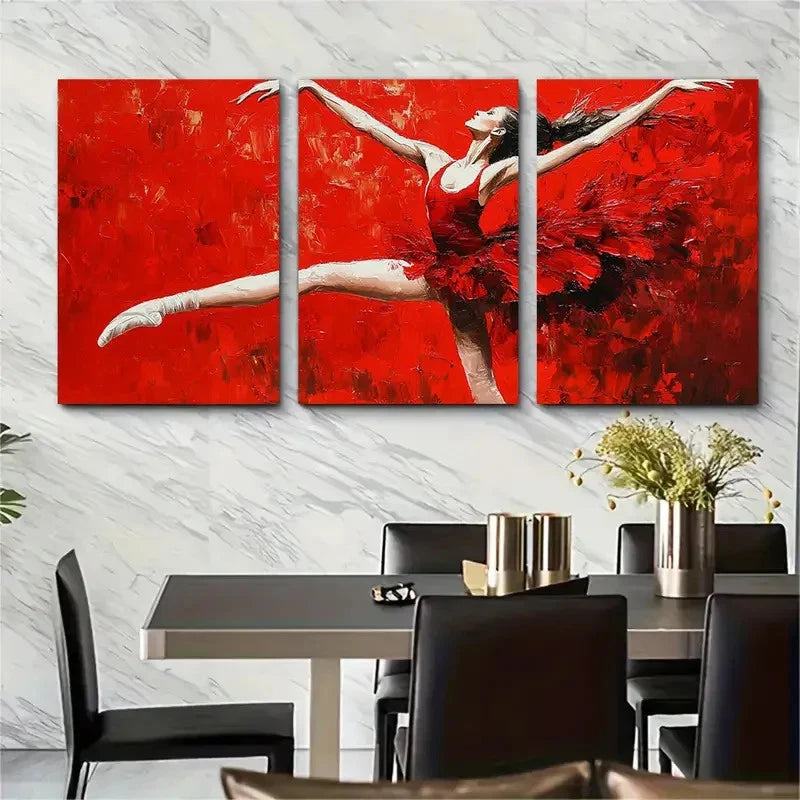 3pcs Ballerina Dancing Woman Modern Perfect Wall Art Set Canvas Framed 40x60cm - High Quality Print 100% Australian Made Wall Canvas Ready to Hang - Bella Home Decor