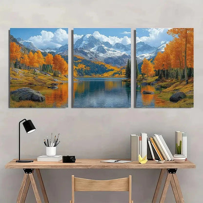 3pcs Colorado Snowmass and Moran Lake Wall Art Set Canvas Framed 60x90cm - High Quality Print 100% Australian Made Wall Canvas Ready to Hang - Bella Home Decor