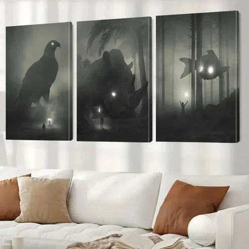 3pcs Mystical Forest & Eagle Wall Art Set Canvas Unframed - High Quality Print 100% Australian Made Wall Canvas