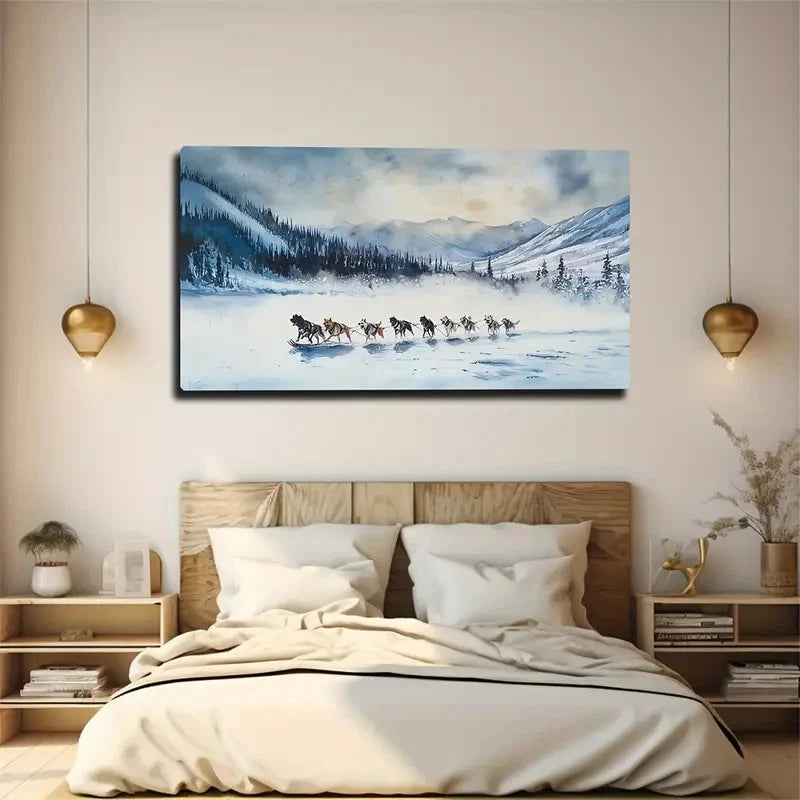 Natural Style Gray-Toned Sky Wall Art Canvas Office Home Room Framed 120x60cm.