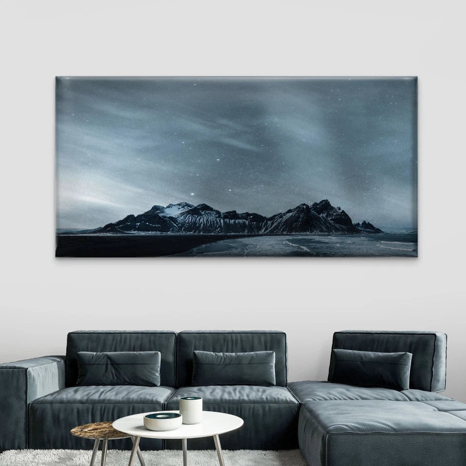 Starry Sky Mountain Wall Art Canvas Office Home Room Framed 120x60cm - Bella Home Decor