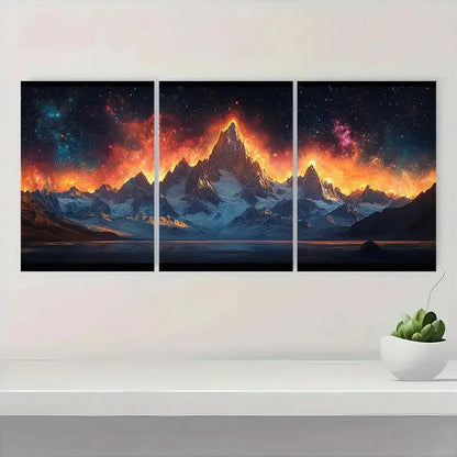 3pcs  Starry Night Sky Art Serene  AS    Wall Art Set Canvas Framed 60x90cm - High Quality Print 100% Australian Made Wall Canvas Ready to Hang - Bella Home Decor