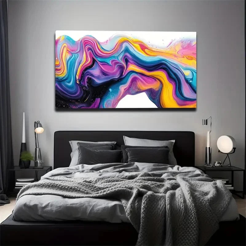 Rich Colors That Blend And Flow Wall Art Canvas Office Home Room Framed 120x60cm