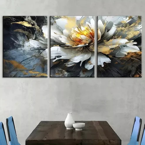 3pcs Aesthetic Abstract Floral Landscape Wall Art Canvas Unframed - High Quality Print 100% Australian Made Wall Canvas