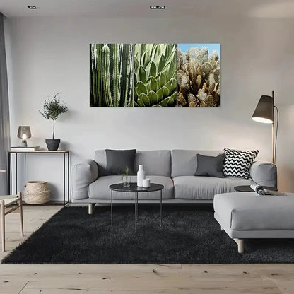 3pcs Desert Oasis Nature Green and Blue Metal Print Ready to Hang Art - Bella Home Decor