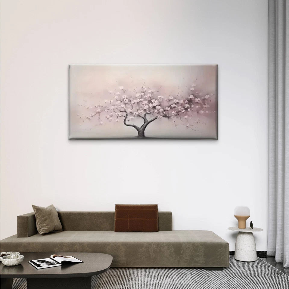 Trees Pink Flowers Perfect Wall Art Canvas Office Home Room Framed 120x60cm
