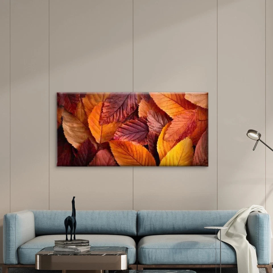 Featuring Autumn Leaves Wall Art Canvas Office Home Room Framed 120x60cm - Bella Home Decor